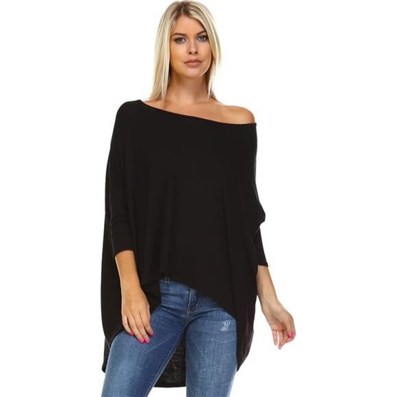 JLTPH Women's Boho Chiffon Blouse Floral Print Batwing Dolman Sleeve T
